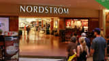 Shoppers enter Nordstrom's at the Westfield Santa Anita Mall in Arcadia, California.