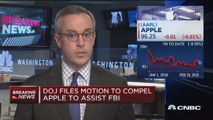 DOJ files motion to compel Apple to assist FBI