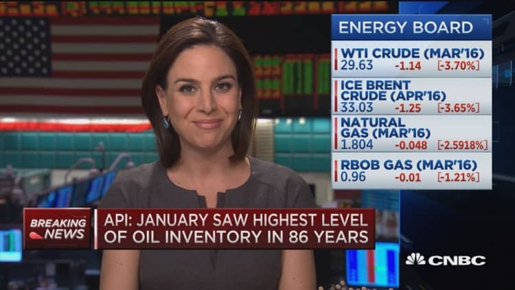 API: Highest level of oil inventory in 86 years