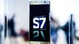 A Samsung Galaxy S7 is seen during its worldwide unveiling on February 21, 2016 in Barcelona, Spain.