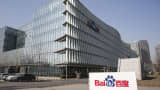 The Baidu Inc. logo is displayed outside company's headquarters in Beijing, China, on Tuesday, Jan. 19, 2016.