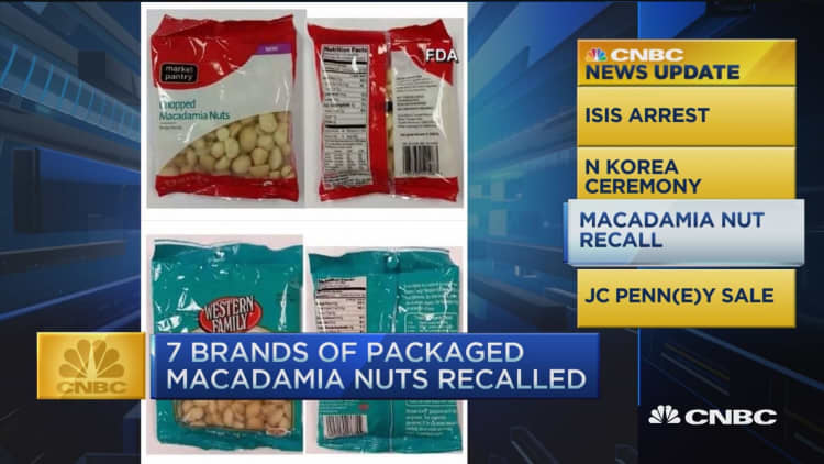 CNBC update: Salmonella risk recalls macadamia nuts