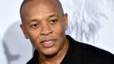 Rapper Dr. Dre arrives at the premiere of Universal Pictures and Legendary Pictures' 'Straight Outta Compton' at the Microsoft Theatre on August 10, 2015 in Los Angeles, California.