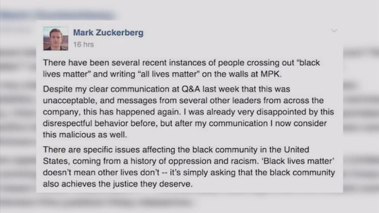 Zuckerberg slams staff for defacing 'Black Lives Matter'