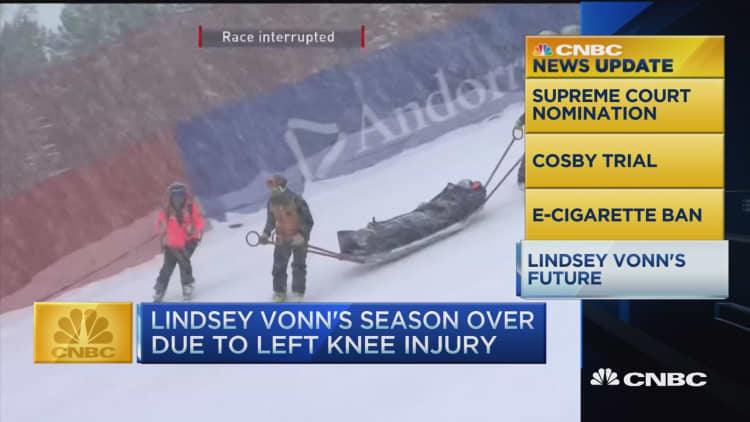 CNBC update: Lindsey Vonn's knee injury
