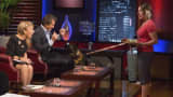 Lori Greiner and Robert Herjavec during a pitch on the show Shark Tank.