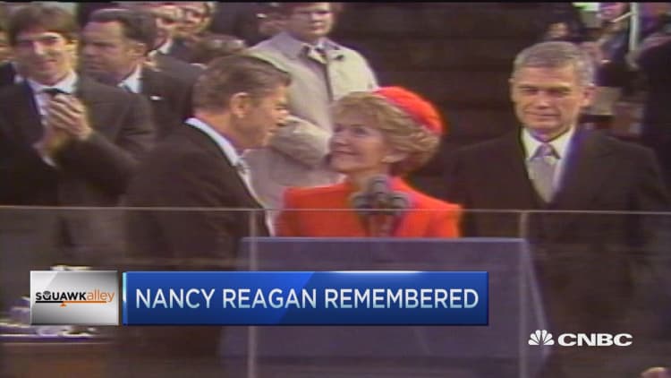 Flags at half staff for Nancy Reagan