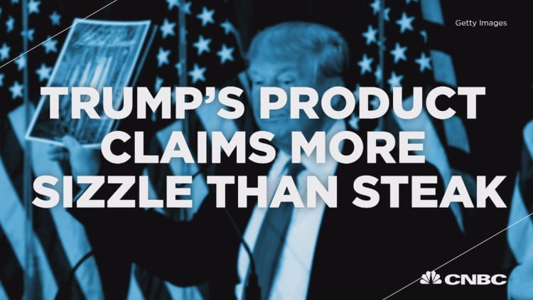 Trump’s product claims more sizzle than steak