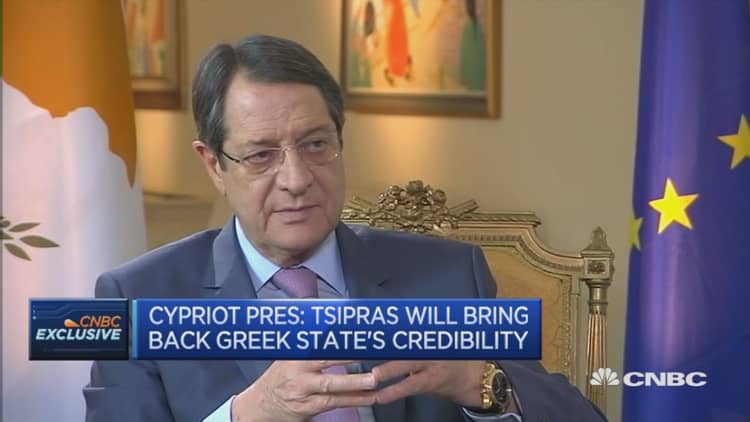 Cypriot president gives advice to Greece