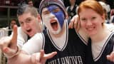Fans of the Villanova Wildcats during quaterfinal round of the Big East Men's Basketball Championship