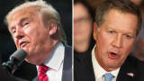 Republican presidential candidate Donald Trump and John Kasich