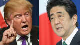 Republican presidential candidate Donald Trump and Japanese Prime Minister Shinzo Abe.
