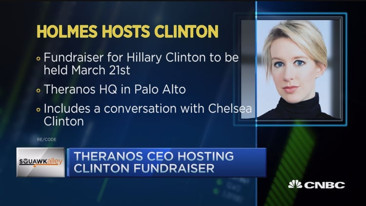 Theranos CEO hosting Clinton fundraiser