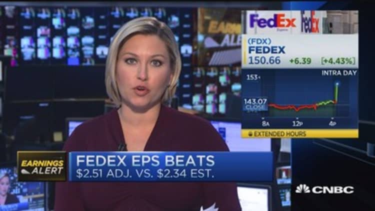 FedEx top & bottom line earnings beat 