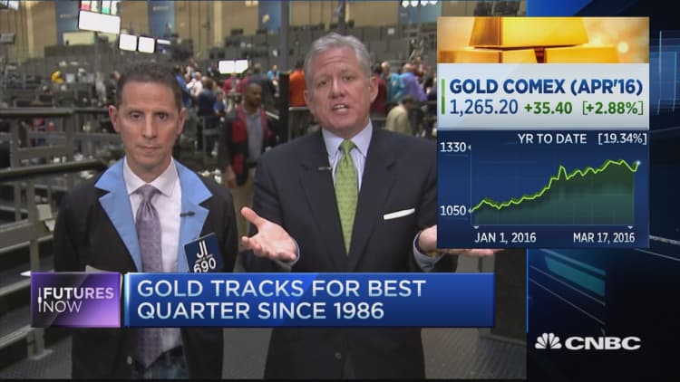 Gold tracks for best quarter in 30 years