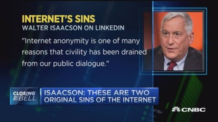 Isaacson: The two original sins of the Internet 