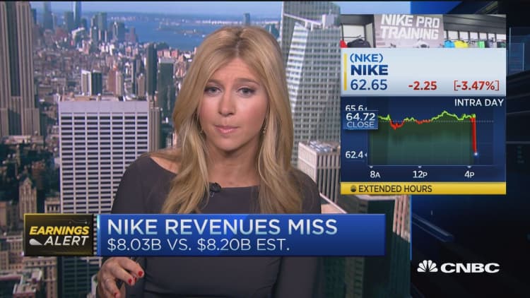Nike bottom line beat, miss on revenue