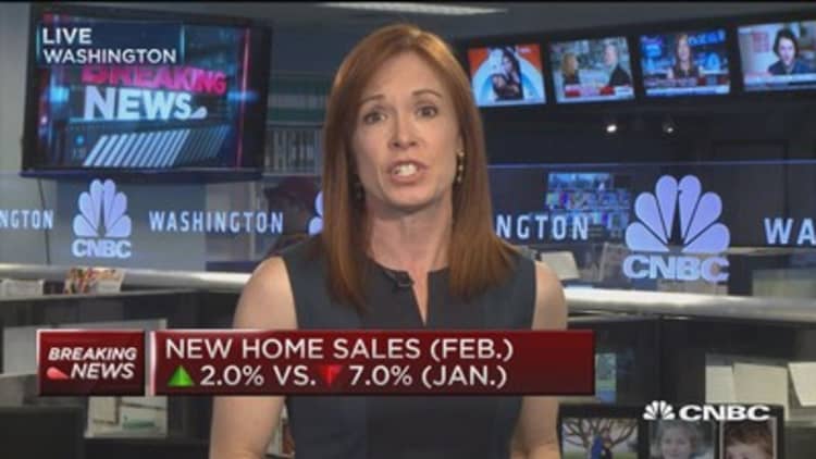 New home sales up 2% in February