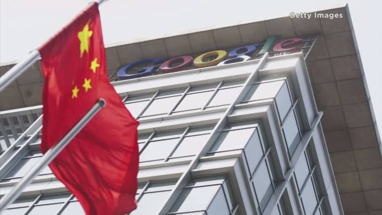 Google's search engine was available in China