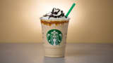 Starbucks Caramel Cocoa Cluster Frappuccino.