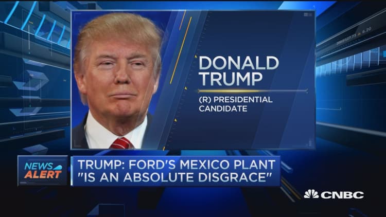 Trump: Ford's Mexico plant 'an absolute disgrace'