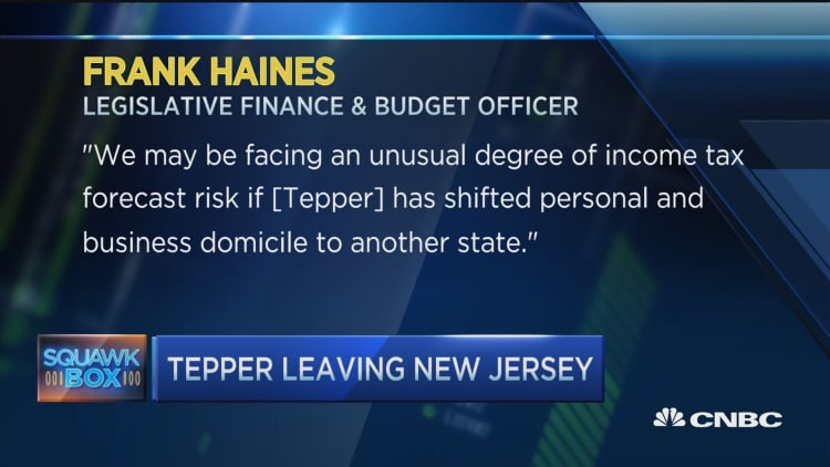 Tepper's taxes sends him packing