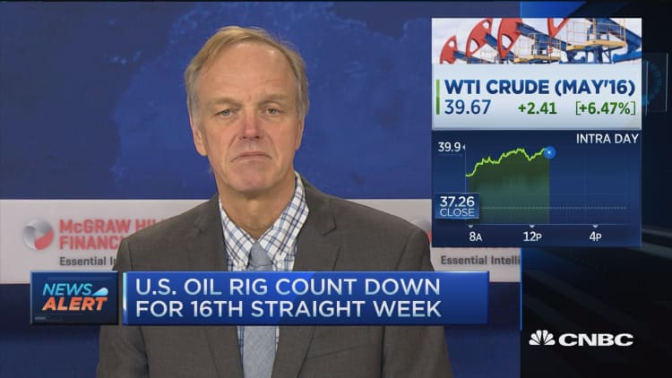 US oil rig count down 406 versus one year ago 
