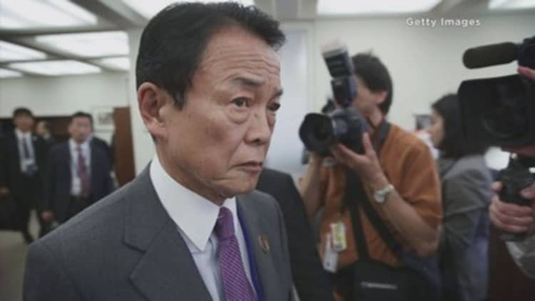 Taro Aso says Japan could act against stronger Yen