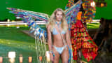 Candice Swanepoel walks the runway during the 2015 Victoria's Secret Fashion Show.