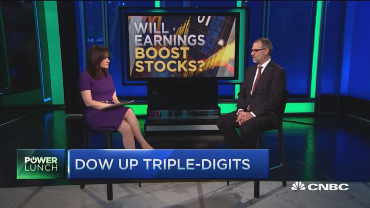 Triple digit gains in Dow