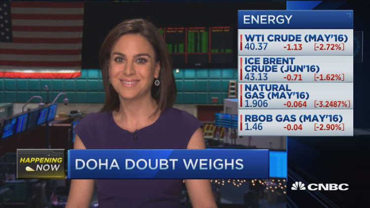 Doha doubt weighs on oil