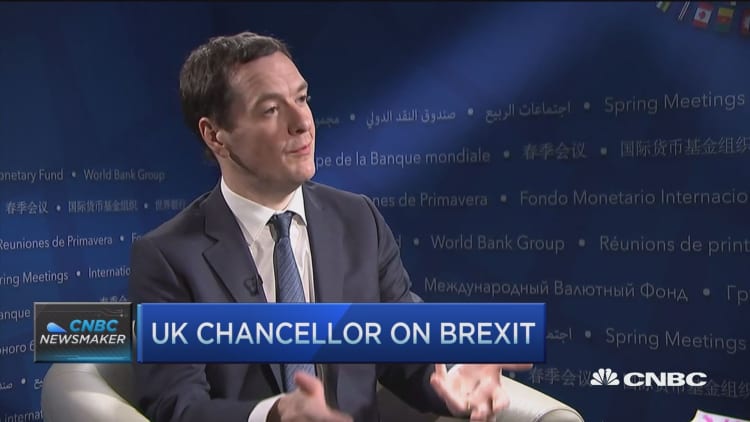 UK chancellor George Osborne on Brexit
