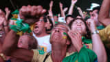 Opponents of President Dilma Rousseff celebrate after the Lower House of Congress voted to proceed with her impeachment in Brasilia April 17, 2016.