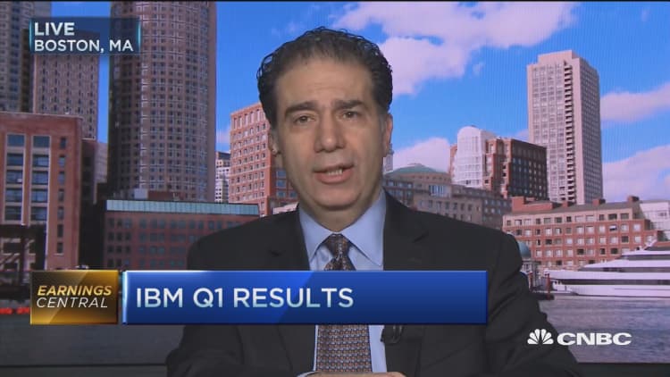 IBM beats but revenues continue to decline