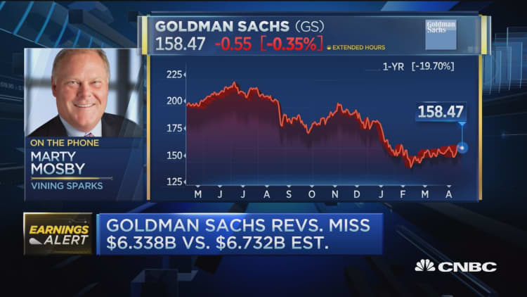 Goldman 'in eye of the storm' posts revenue miss