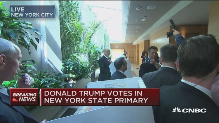 Donald Trump votes in New York State primary