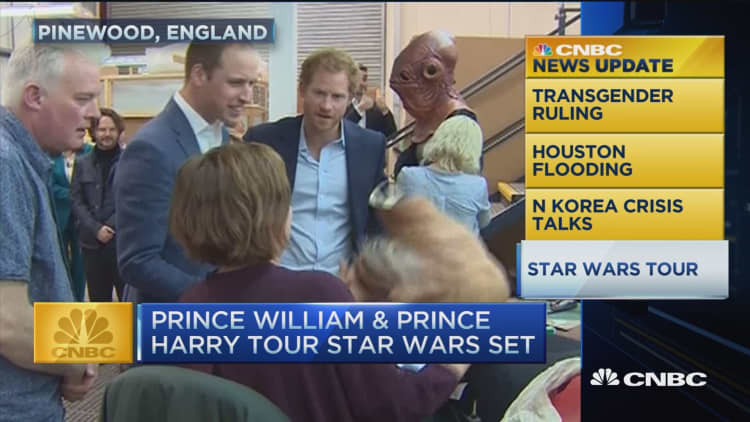 CNBC update: Prince William & Prince Harry on 'Star Wars' set