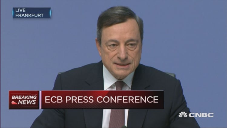ECB's Draghi on leaving rates unchanged