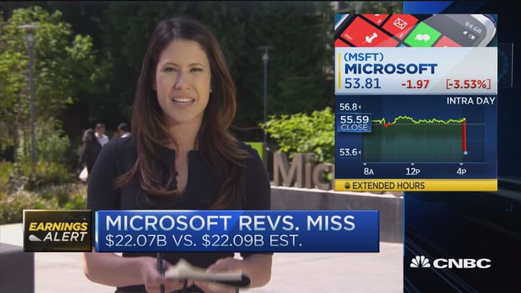 Microsoft earnings, revenues miss 
