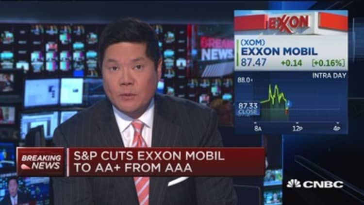 Exxon Mobil's credit rating cut