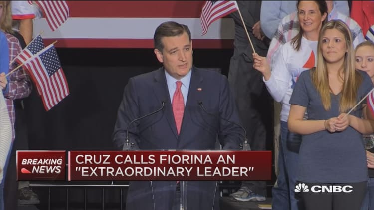 Ted Cruz introduces Carly Fiorina as VP pick 