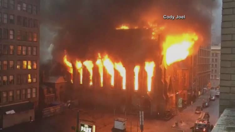 Fire torches historic New York City church 