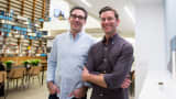 Warby Parker co-founders Neil Blumenthal (L) and Dave Gilboa.