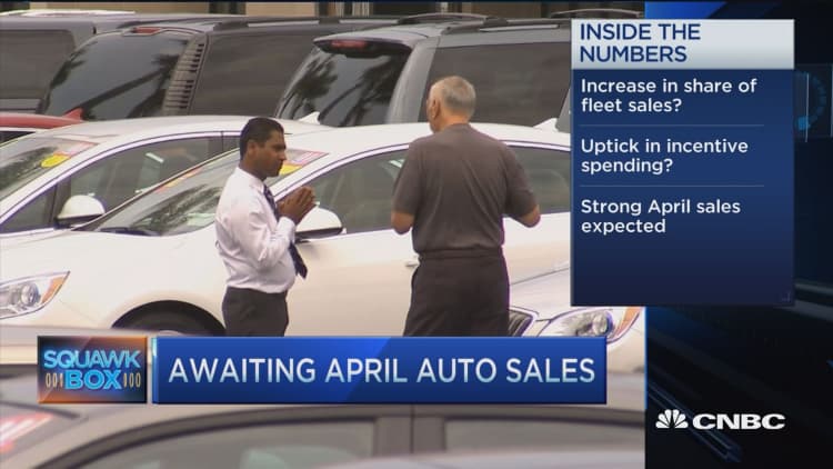 Ahead of April autos sales 