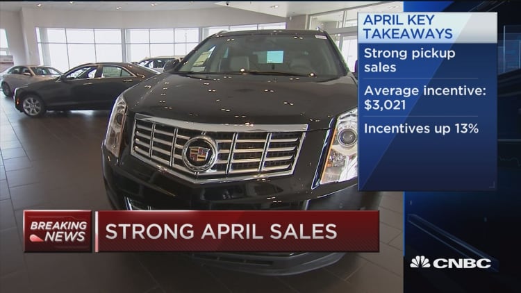 Strong April auto sales