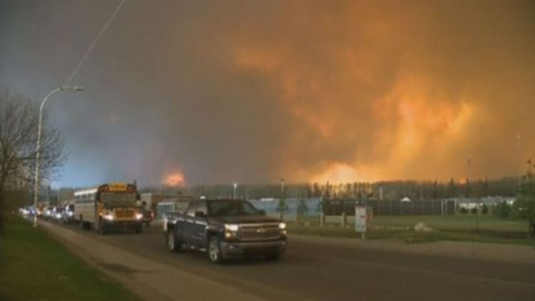 Wildfires ravage city in Alberta, Canada 