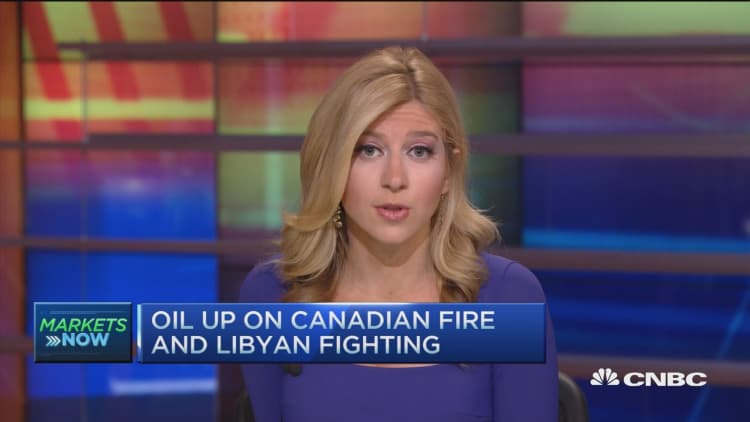Oil jumps on Canadian wildfire