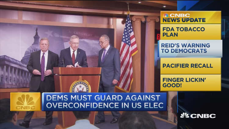 CNBC update: Reid warns Dems of overconfidence