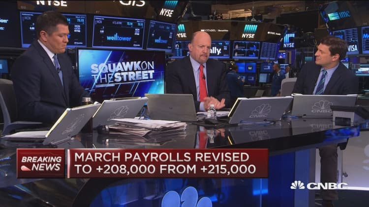 April Jobless rate up 5.0%, Cramer reacts