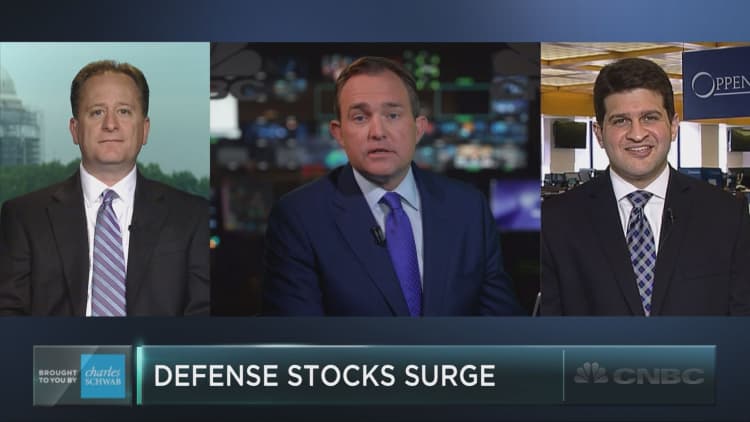 Defense stocks fire on all cylinders